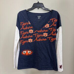 Women's Pro Edge Auburn Tigers Logo V-neck Long Sleeve Shirt. Size XL